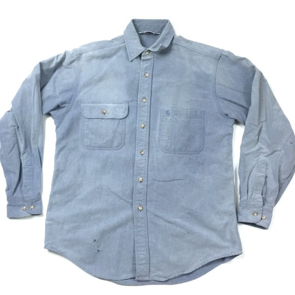 Carhartt Other - Distressed Carhartt Light Blue Flannel Shirt